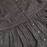 nest Robe 01233-1427 コットンリネンダンガリーギャザー ワンピース 23AW ネイビー レディース ネストローブ【中古】5-1214M∞