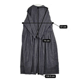 nest Robe 01233-1427 コットンリネンダンガリーギャザー ワンピース 23AW ネイビー レディース ネストローブ【中古】5-1214M∞