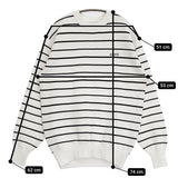 emmi 10th emmiロゴミラノリブトップス 定価15400円 ボーダー コットン ニット 25SS ホワイト ブラック レディース エミ【中古】5-0718M♪