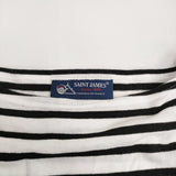 SAINT JAMES ピリアック サイズT1 ボートネックボーダー半袖Ｔシャツ カットソー ホワイト ブラック レディース セントジェームス【中古】5-0725S♪