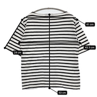 SAINT JAMES ピリアック サイズT1 ボートネックボーダー半袖Ｔシャツ カットソー ホワイト ブラック レディース セントジェームス【中古】5-0725S♪