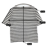 SAINT JAMES ピリアック サイズT1 ボートネックボーダー半袖Ｔシャツ カットソー ホワイト ブラック レディース セントジェームス【中古】5-0725S♪