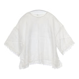 MACPHEE リネン フリンジ ブラウス シャツ ホワイト レディース マカフィー【中古】5-0824S∞