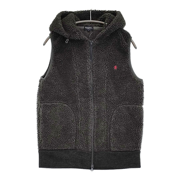 GYMPHLEX フード付きボアベスト サイズL 定価17380円 J-0855 PL ベスト グレー レディース ジムフレックス【中古】5-1103T♪