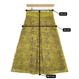 ADORE ウーリーヤーンコードレーススカート ロングスカート イエロー レディース アドーア【中古】5-1027M∞