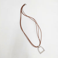 CXC シーエックスシー あぶみモチーフ アクセサリー ネックレス シルバー ブラウン レディース【中古】5-0808G◎