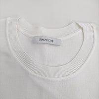 Simplicite ソウバリ半袖プルオーバー 24080700202210 クルーネック ニット ホワイト レディース シンプリシテェ【中古】5-0725S♪