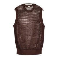 IENA 未使用品 メッシュノースリーブ 定価13200円 25080900450020 透かし柄 ニット 25SS ブラウン レディース イエナ【中古】5-0718M♪