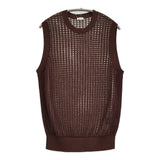 IENA 未使用品 メッシュノースリーブ 定価13200円 25080900450020 透かし柄 ニット 25SS ブラウン レディース イエナ【中古】5-0718M♪