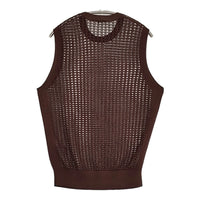 IENA 未使用品 メッシュノースリーブ 定価13200円 25080900450020 透かし柄 ニット 25SS ブラウン レディース イエナ【中古】5-0718M♪
