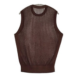 IENA 未使用品 メッシュノースリーブ 定価13200円 25080900450020 透かし柄 ニット 25SS ブラウン レディース イエナ【中古】5-0718M♪