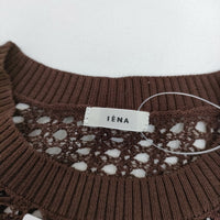 IENA 未使用品 メッシュノースリーブ 定価13200円 25080900450020 透かし柄 ニット 25SS ブラウン レディース イエナ【中古】5-0718M♪