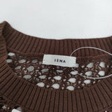 IENA 未使用品 メッシュノースリーブ 定価13200円 25080900450020 透かし柄 ニット 25SS ブラウン レディース イエナ【中古】5-0718M♪