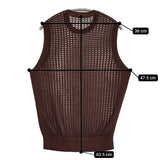 IENA 未使用品 メッシュノースリーブ 定価13200円 25080900450020 透かし柄 ニット 25SS ブラウン レディース イエナ【中古】5-0718M♪