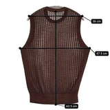 IENA 未使用品 メッシュノースリーブ 定価13200円 25080900450020 透かし柄 ニット 25SS ブラウン レディース イエナ【中古】5-0718M♪