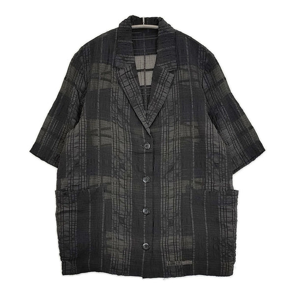 JOURNAL STANDARD チェックシアーシャツ 定価16500円 ジャケット 半袖シャツ 24SS ブラック レディース ジャーナルスタンダード【中古】5-0718S♪