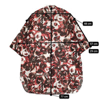 BEAUTY&YOUTH UNITED ARROWS フラワープリントバンドカラーシャツ 定価13750円 シアー レッド レディース ビューティアンドユース【中古】5-0725S♪