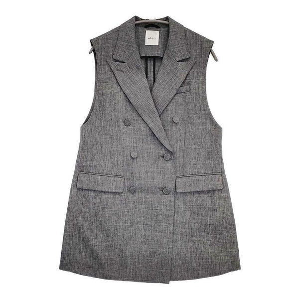 Mila Owen ロングベスト ジャケット ジレ ベスト グレー レディース ミラオーウェン【中古】5-1027M∞