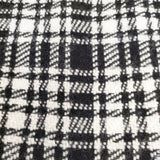 destin カシミヤ混 ウールマフラー イタリア製 チェック ストール ホワイト ブラック レディース デスティン【中古】5-1117T◎