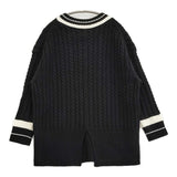 BATONER チルデンセーター 定価30800円 BN-20FL-042 サイズ1 Vネック セーター ニット ブラック ホワイト レディース バトナー【中古】5-1103T♪