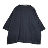 45R/45rpm 天竺のビッグスリットTシャツ 墨納戸 インディゴ カットソー ネイビー レディース フォーティーファイブアールピーエム【中古】5-1214M∞