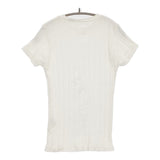 YOUNG & OLSEN BROAD RIB CREW NECK サイズ1 リブ 半袖Ｔシャツ カットソー ホワイト レディース ヤングアンドオルセン【中古】5-0725S♪