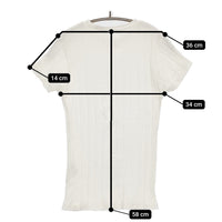 YOUNG & OLSEN BROAD RIB CREW NECK サイズ1 リブ 半袖Ｔシャツ カットソー ホワイト レディース ヤングアンドオルセン【中古】5-0725S♪