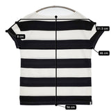 ORCIVAL RC-6829 ワイドボーダー サイズF 半袖Ｔシャツ カットソー ホワイト ブラック レディース オーシバル/オーチバル【中古】5-0725S♪