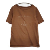 LOISIR/ADIEU TRISTESSE リネンコットン ロゴ マリン 半袖Ｔシャツ ブラウン レディース ロワズィール/アデュートリステス【中古】5-0725S♪