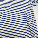 Conges payes 10E C.P. リネン ボーダー 半袖Ｔシャツ カットソー ブルー ホワイト レディース コンジェ ペイエ【中古】5-0725S♪