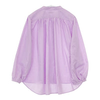 AFTERNOONTEA WARDROBE 長袖 ギャザー バンドカラー GA17-41 ブラウス シャツ ライトパープル レディース アフタヌーンティーワードローブ【中古】5-0904M△
