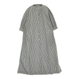 Simplicite タックスリーブシャツワンピース 定価6600円 ストライプ ワンピース 22SS グリーン ホワイト レディース シンプリシテェ【中古】5-0725S♪