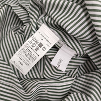 Simplicite タックスリーブシャツワンピース 定価6600円 ストライプ ワンピース 22SS グリーン ホワイト レディース シンプリシテェ【中古】5-0725S♪