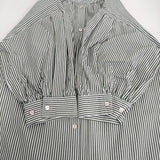 Simplicite タックスリーブシャツワンピース 定価6600円 ストライプ ワンピース 22SS グリーン ホワイト レディース シンプリシテェ【中古】5-0725S♪