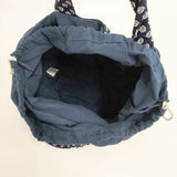 Les Olivades コットン 総柄 巾着 トートバッグ ネイビー レディース レゾリヴァード【中古】5-1029G∞