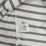 NIMES ボーダー 後ろリボン 長袖Ｔシャツ カットソー ロンＴ ホワイト グレー レディース ニーム【中古】5-1225M∞