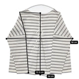 NIMES ボーダー 後ろリボン 長袖Ｔシャツ カットソー ロンＴ ホワイト グレー レディース ニーム【中古】5-1225M∞