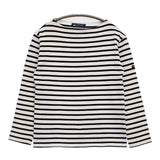 SAINT JAMES ウェッソン ボーダー バスクシャツ 長袖Ｔシャツ カットソー ロンＴ ホワイト ネイビー レディース セントジェームス【中古】5-1109M∞