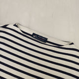 SAINT JAMES ウェッソン ボーダー バスクシャツ 長袖Ｔシャツ カットソー ロンＴ ホワイト ネイビー レディース セントジェームス【中古】5-1109M∞