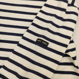 SAINT JAMES ウェッソン ボーダー バスクシャツ 長袖Ｔシャツ カットソー ロンＴ ホワイト ネイビー レディース セントジェームス【中古】5-1109M∞