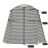 SAINT JAMES ウェッソン ボーダー バスクシャツ 長袖Ｔシャツ カットソー ロンＴ ホワイト ネイビー レディース セントジェームス【中古】5-1109M∞