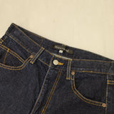 mizuiro-ind コットン バイオストーンケミカルブリーチオーバーダイウォッシュ ジーンズ デニムパンツ ネイビー レディース ミズイロインド【中古】5-1109G∞