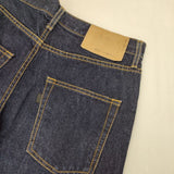 mizuiro-ind コットン バイオストーンケミカルブリーチオーバーダイウォッシュ ジーンズ デニムパンツ ネイビー レディース ミズイロインド【中古】5-1109G∞