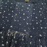 NEERU KUMAR J0407XNK Jurgen Lehl購入 コットン ピンタック インド製 チュニック ネイビー ホワイト レディース ネルークマール【中古】5-0718S♪