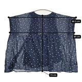 NEERU KUMAR J0407XNK Jurgen Lehl購入 コットン ピンタック インド製 チュニック ネイビー ホワイト レディース ネルークマール【中古】5-0718S♪