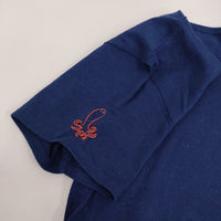 JURGEN LEHL J0143UB481 タコ 刺繍 半袖Ｔシャツ カットソー ブルー レディース ヨーガンレール【中古】5-0725S♪
