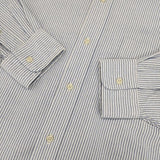 POLO RALPH LAUREN ビッグフィット オックス ストライプ ボタンダウン 長袖シャツ ブルー ホワイト メンズ ポロ・ラルフローレン【中古】5-1201M∞