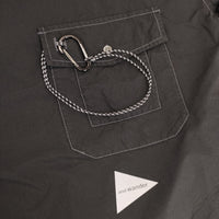and wander 574-3183049 CORDURA typewriter pullover (W) 定価22000円 カラビナ付き 長袖シャツ ブラック レディース アンドワンダー【中古】5-0904M△