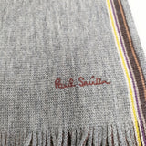 Paul Smith ウール フリンジ ストール マフラー グレー 多色 メンズ ポール・スミス【中古】5-1021T◎