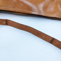HENRY CUIR インディアン刺繍 レザー ピクニック PICNIC ショルダーバッグ ブラウン レディース アンリークイール【中古】5-0718G♪
